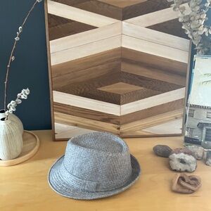 Woven gray Fedora Hat Medium/56cm